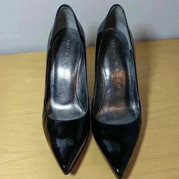 MARC FISHER heels leather black shoes VERY CUTE AND SEXY! size 6 IN GREAT CONDIT - Picture 5 of 10